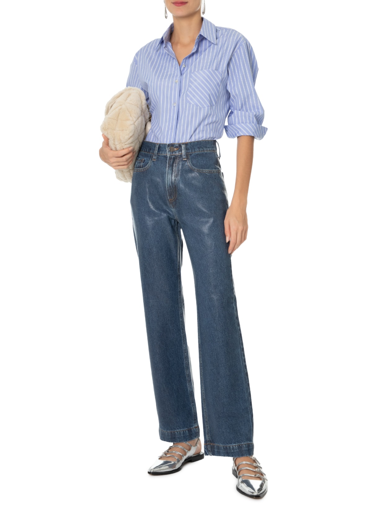 Calça Feminina Straight Yoyo Azul Le Lis