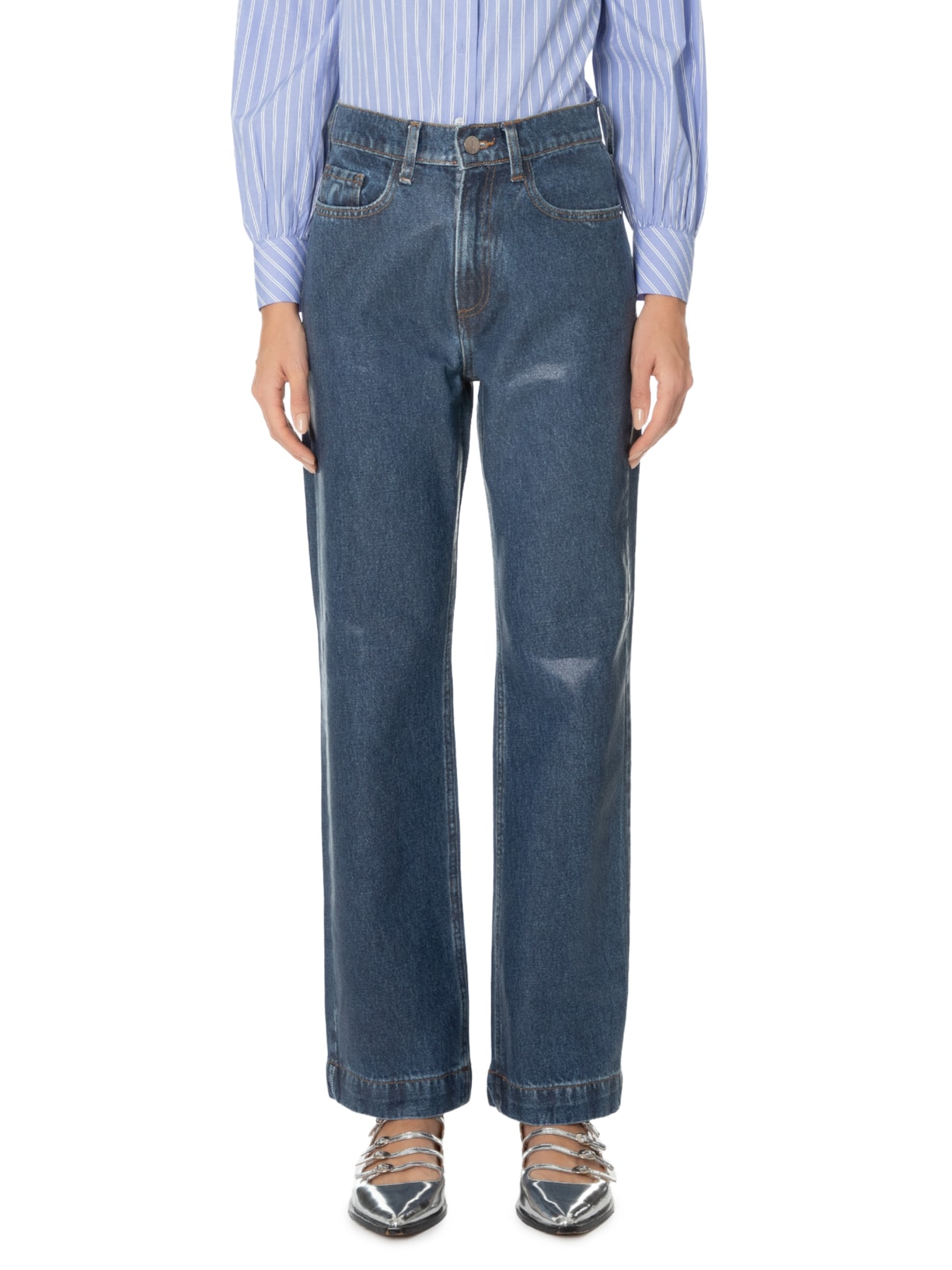 Calça Feminina Straight Yoyo Azul Le Lis