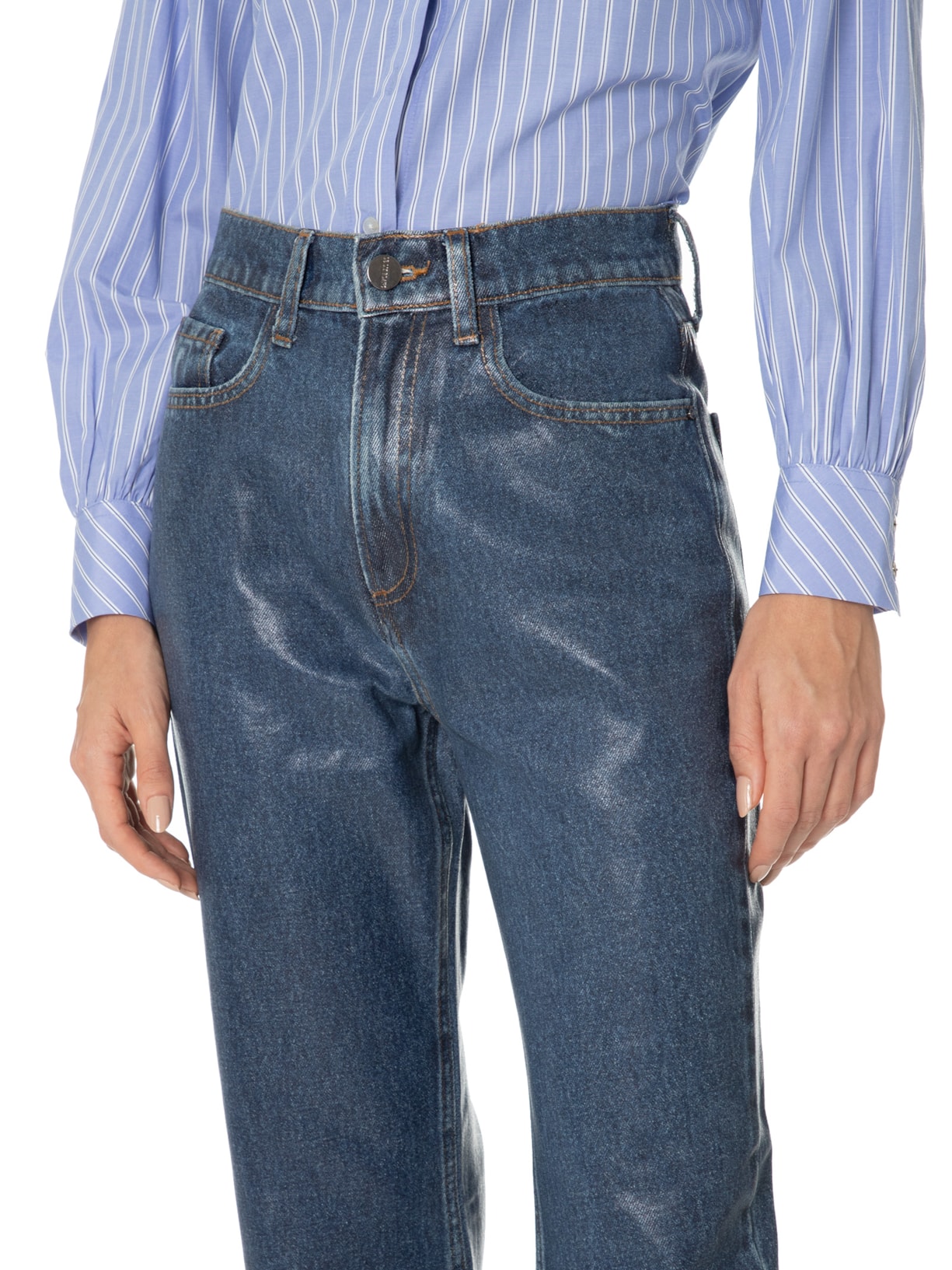 Calça Feminina Straight Yoyo Azul Le Lis