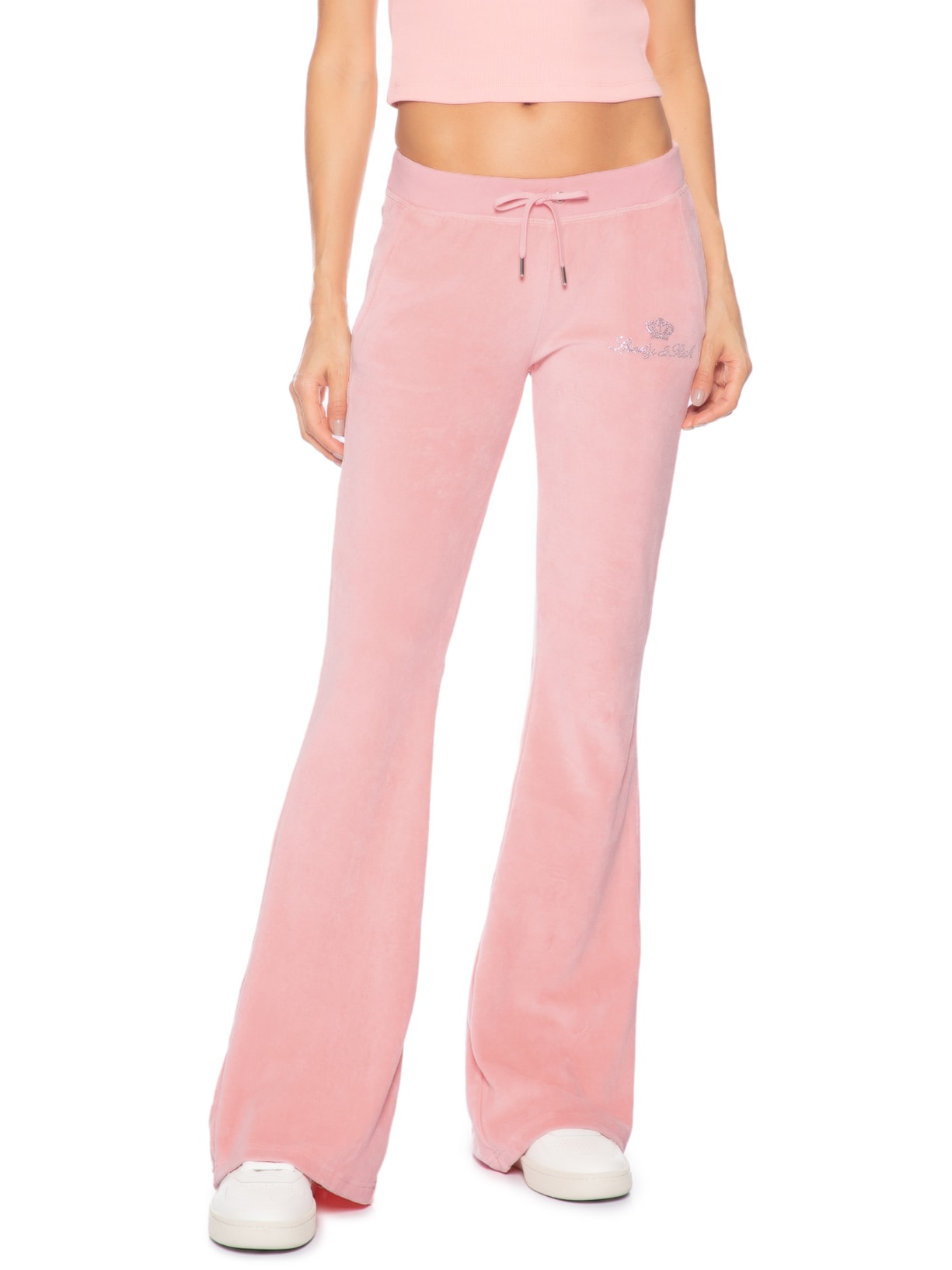 Calça Feminina Sweatpant Juicy Script Velour Rosa Sporty & Rich