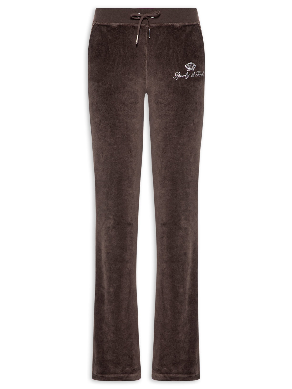 Calça Feminina Sweatpant Juicy Script Velour – Marrom Sporty & Rich