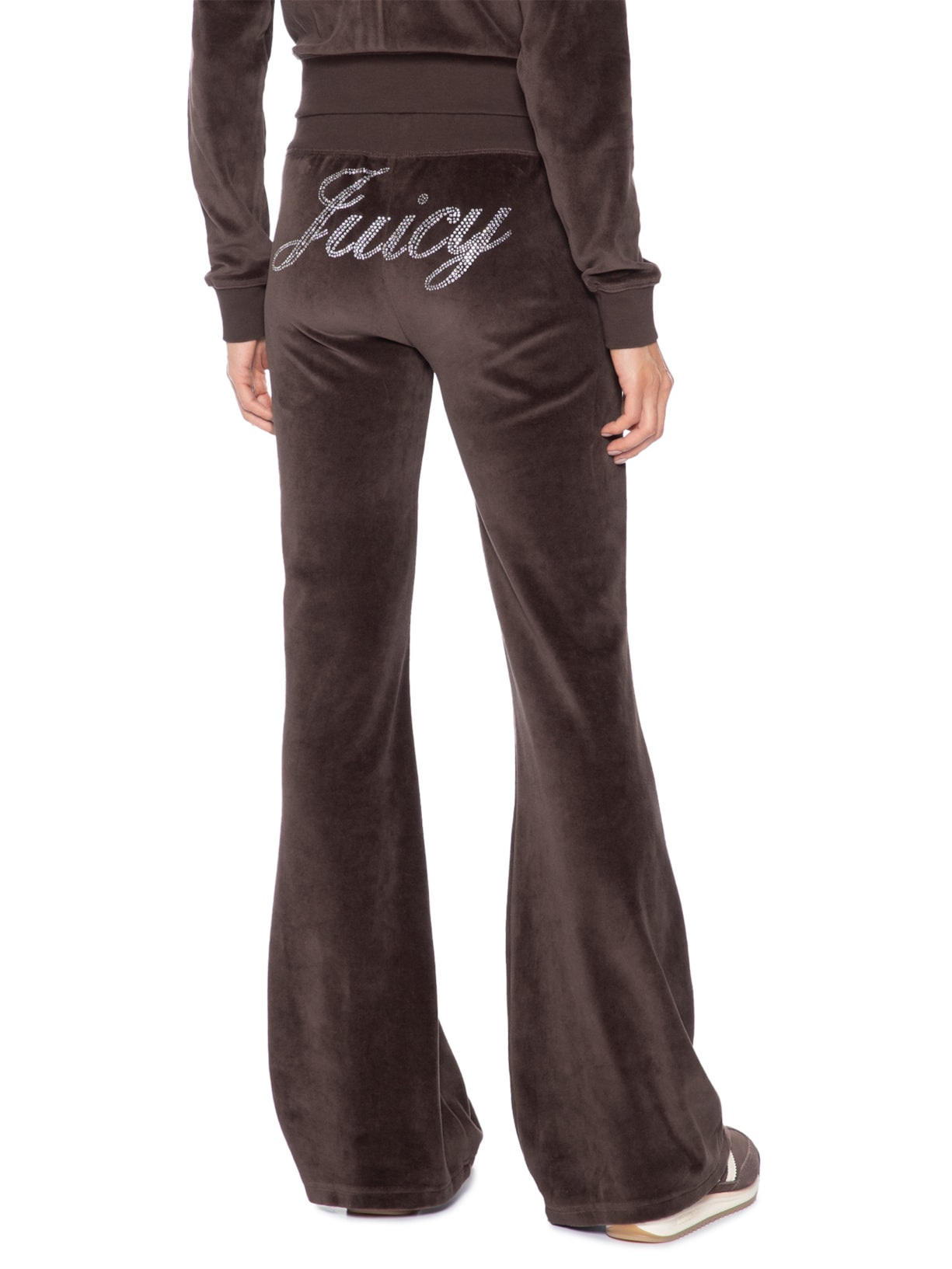 Calça Feminina Sweatpant Juicy Script Velour – Marrom Sporty & Rich