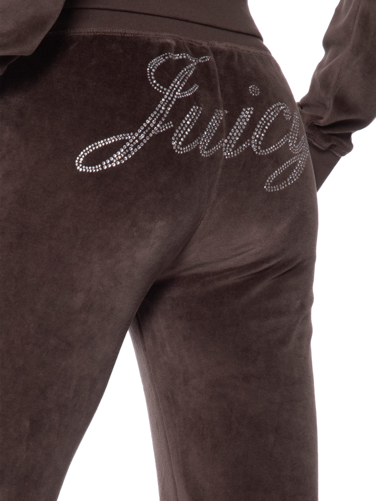 Calça Feminina Sweatpant Juicy Script Velour – Marrom Sporty & Rich
