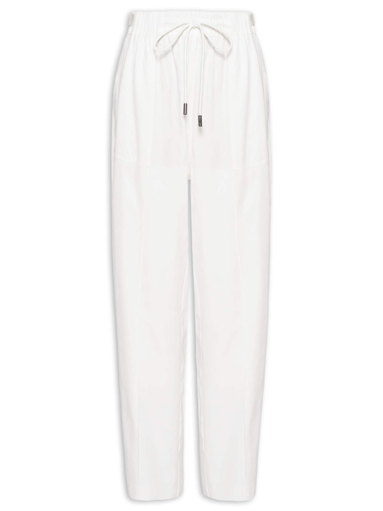 Calça Feminina Tencel Ampla Com Gorgurão Branco Animale Jeans