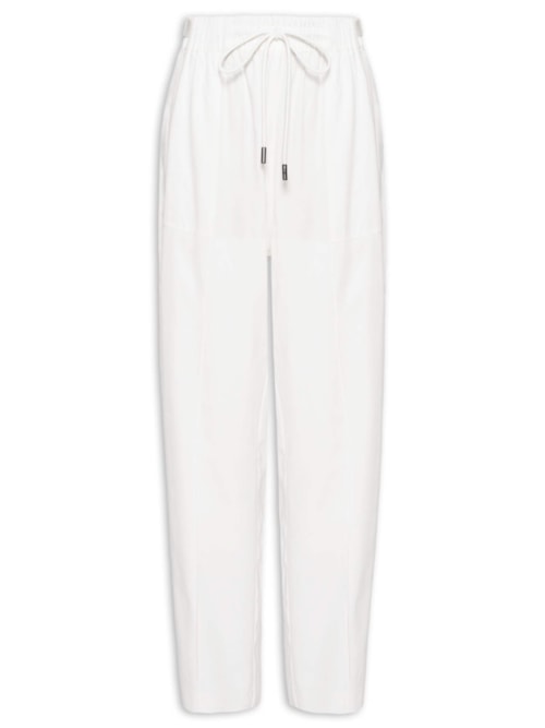 Calça Feminina Tencel Ampla Com Gorgurão - Branco