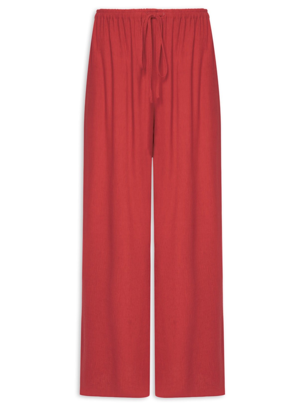 Calça Feminina Textura Longa - Vermelho
