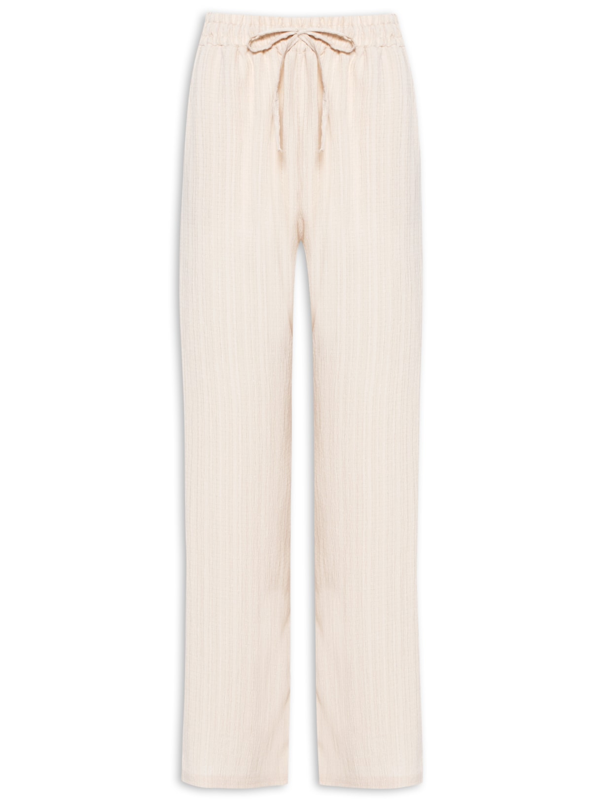 Calça Feminina Texturizada Com Bolso - Bege