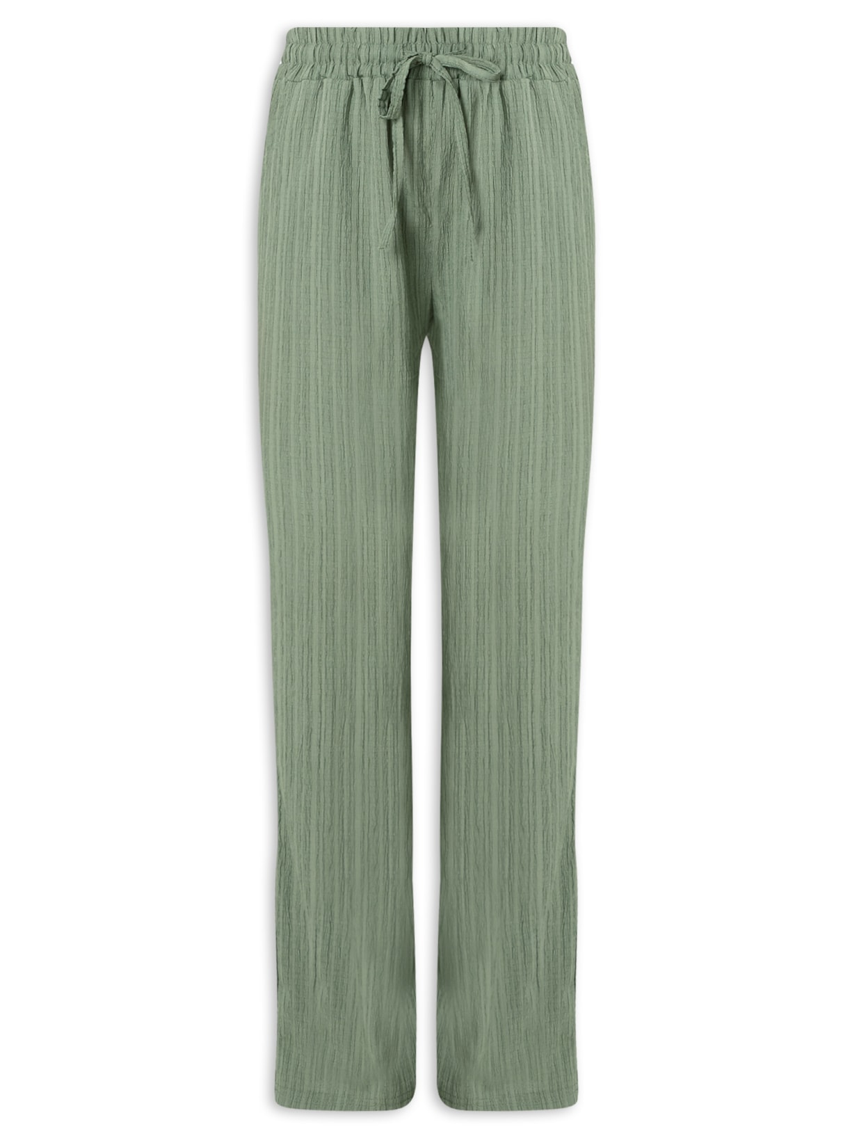 Calça Feminina Texturizada Com Bolso - Verde