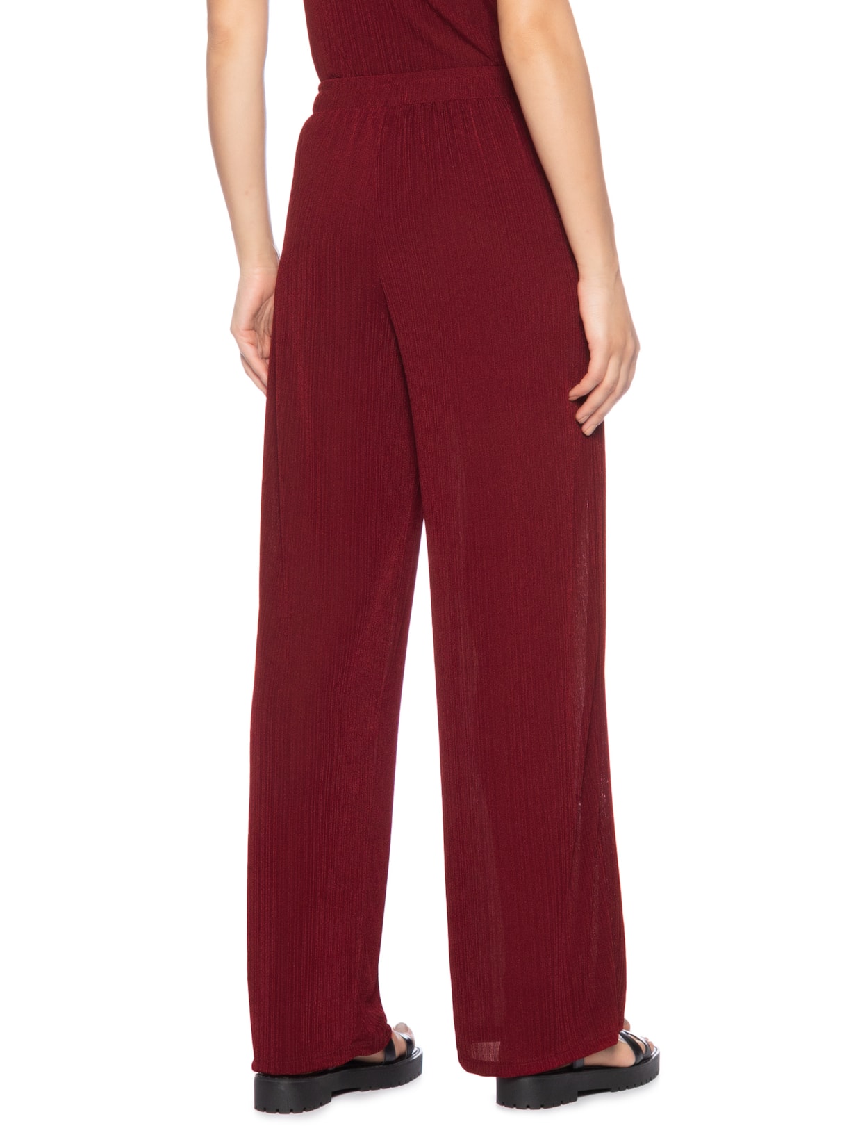 Calça Feminina Texturizada Vinho Basiq