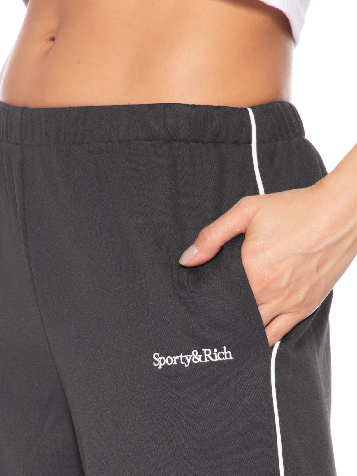 Calça Feminina Track Serif Logo Retrô Marrom Sporty & Rich