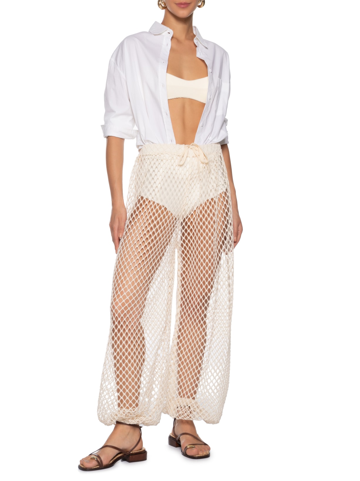 Calça Feminina Tressê Off White Aluf