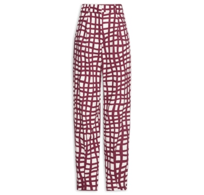 Calça Feminina Tricoline Est Trama - Vermelho