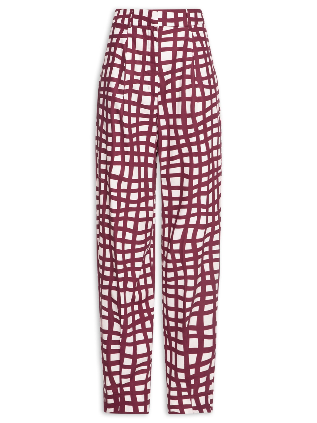 Calça Feminina Tricoline Est Trama - Vermelho