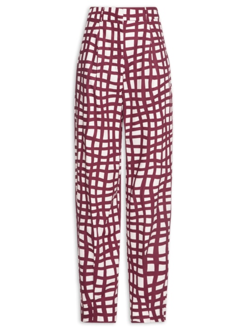 Calça Feminina Tricoline Est Trama - Vermelho