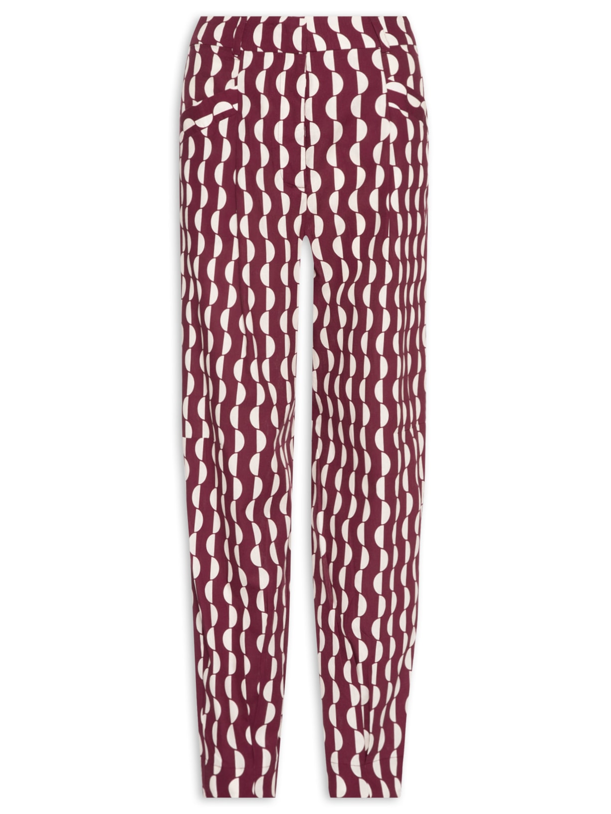 Calça Feminina Tricoline Estampa Copa - Vinho