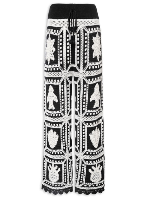 Calça Feminina Tricot Artesanal - Preto