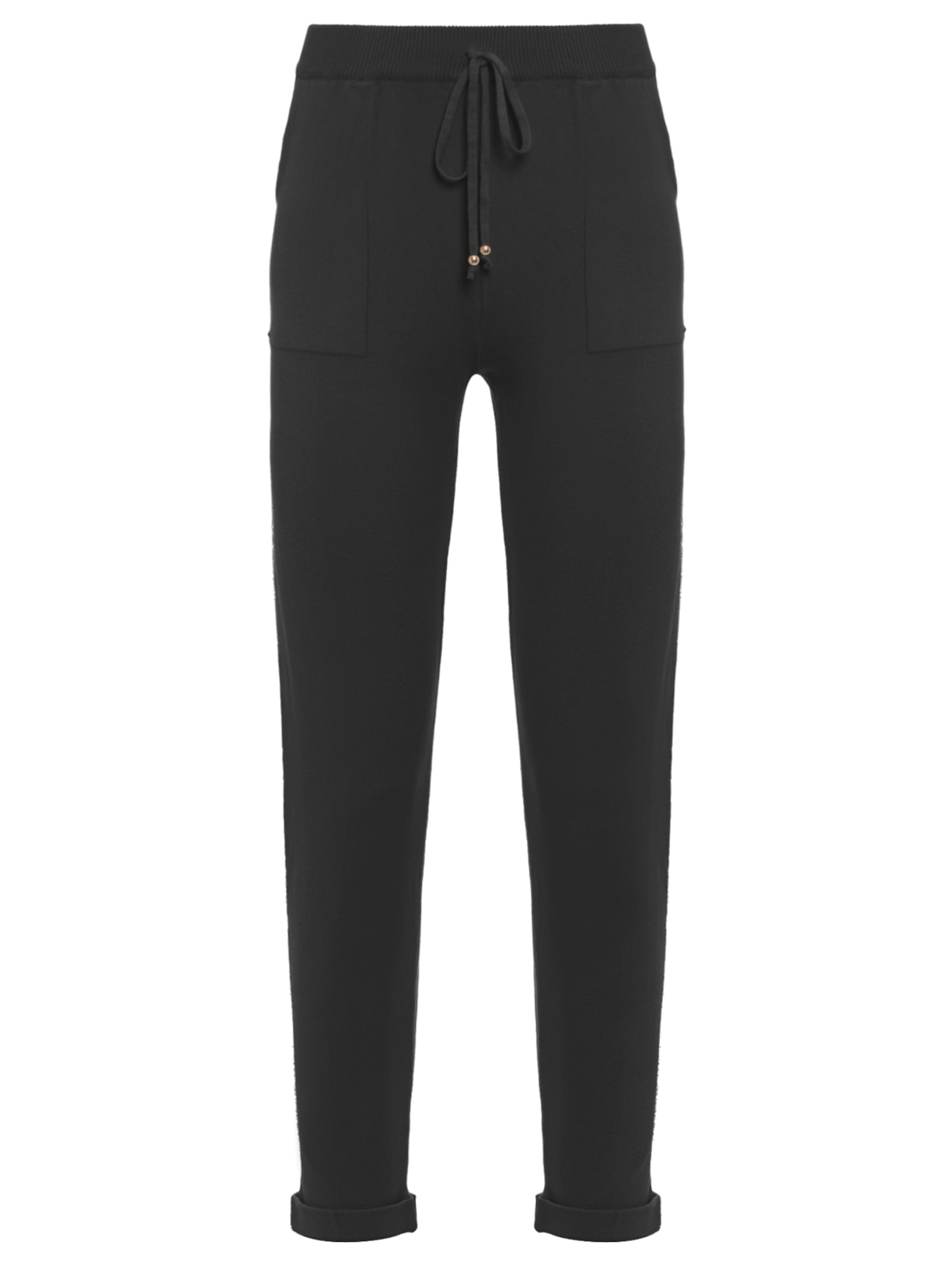 Calça Feminina Tricot Barra Dobrada - Preto