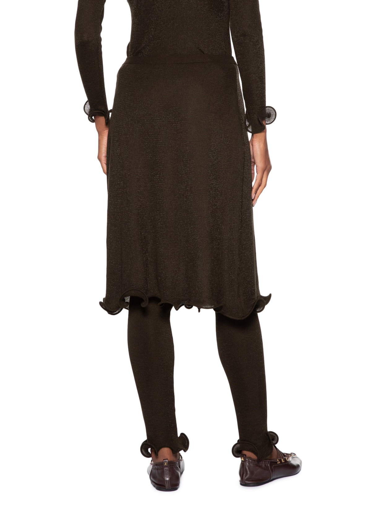 Calça Feminina Tricot Barra Marrrom Coven