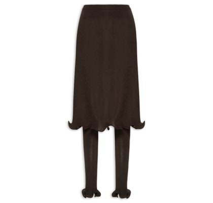 Calça Feminina Tricot Barra - Marrrom