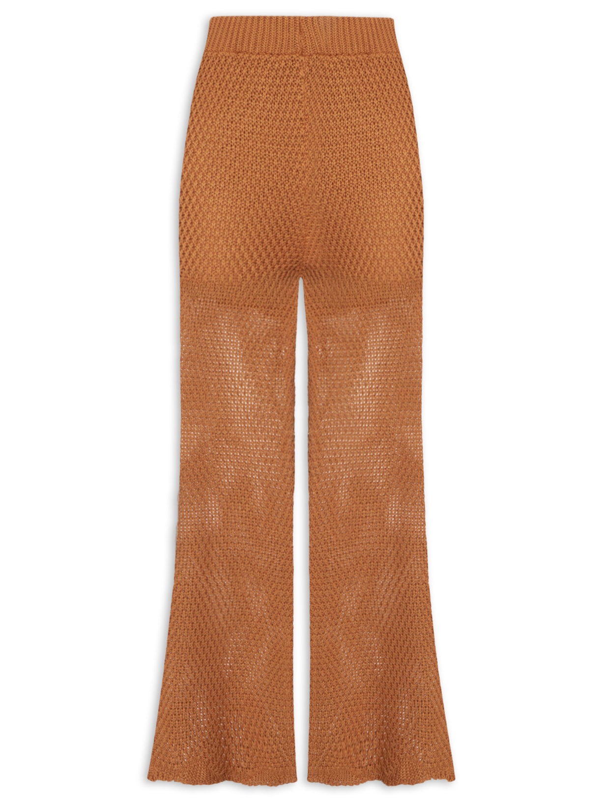 Calça Feminina Tricot Barra Ondas - Marrom