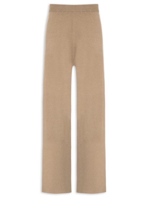 Calça Feminina Tricot Bicolor - Bege