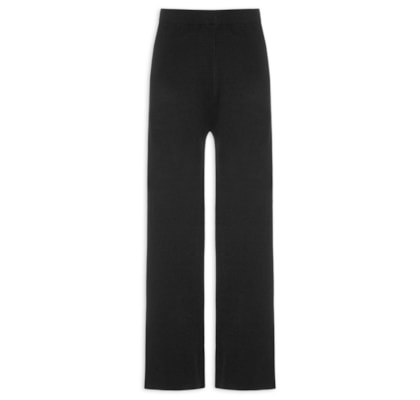 Calça Feminina Tricot Bicolor - Preto