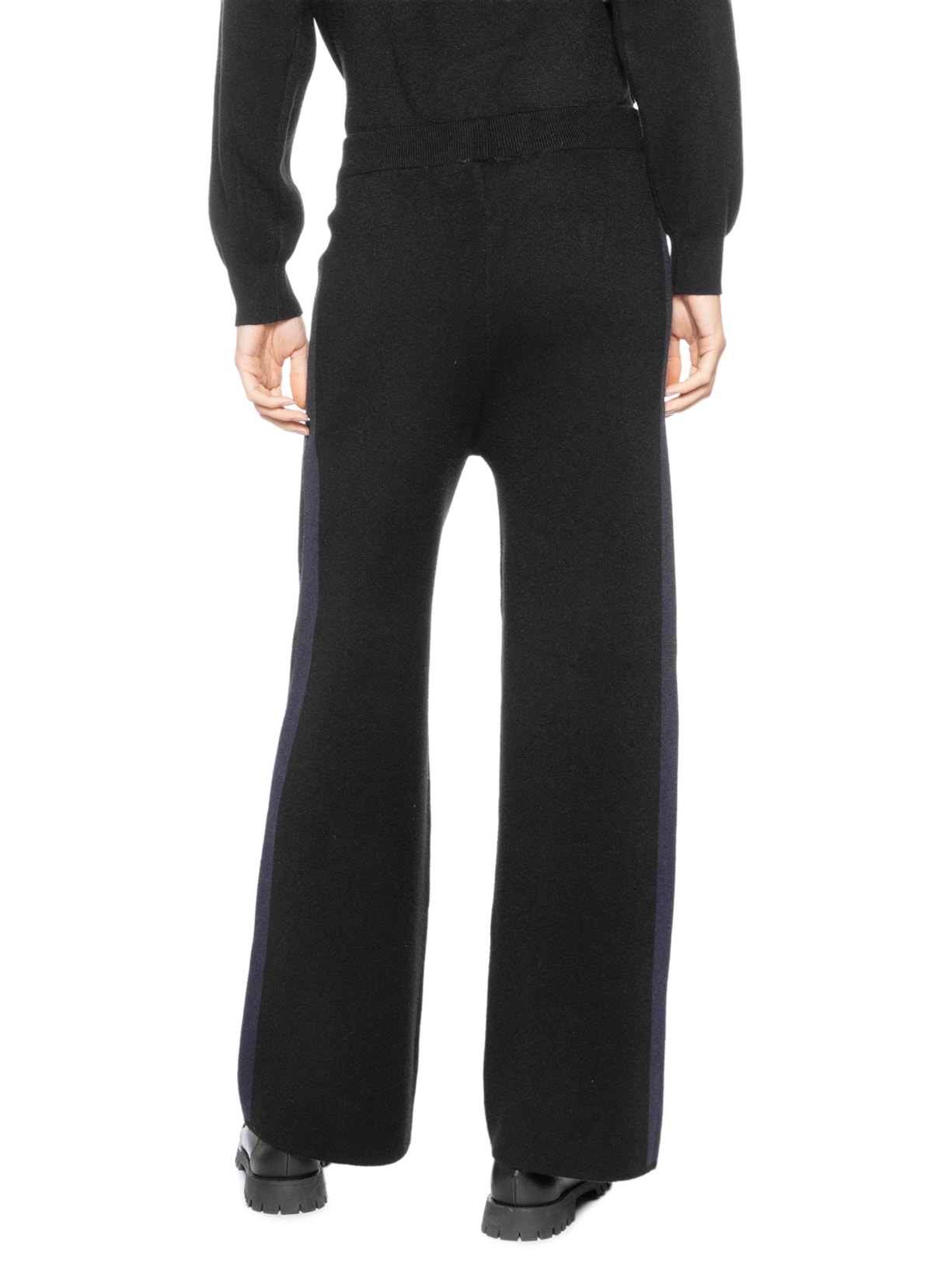 Calça Feminina Tricot Bicolor Preto Basiq