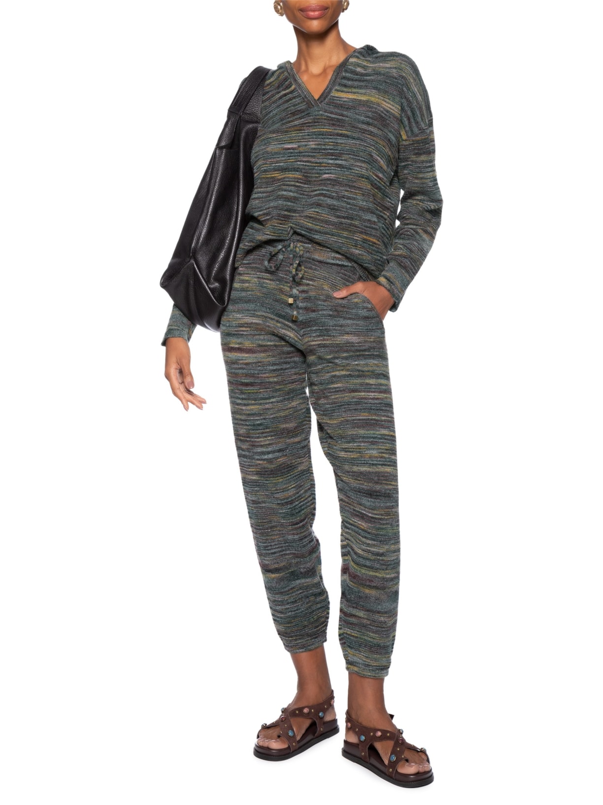 Calça Feminina Tricot Blurred Azul Maria Filó