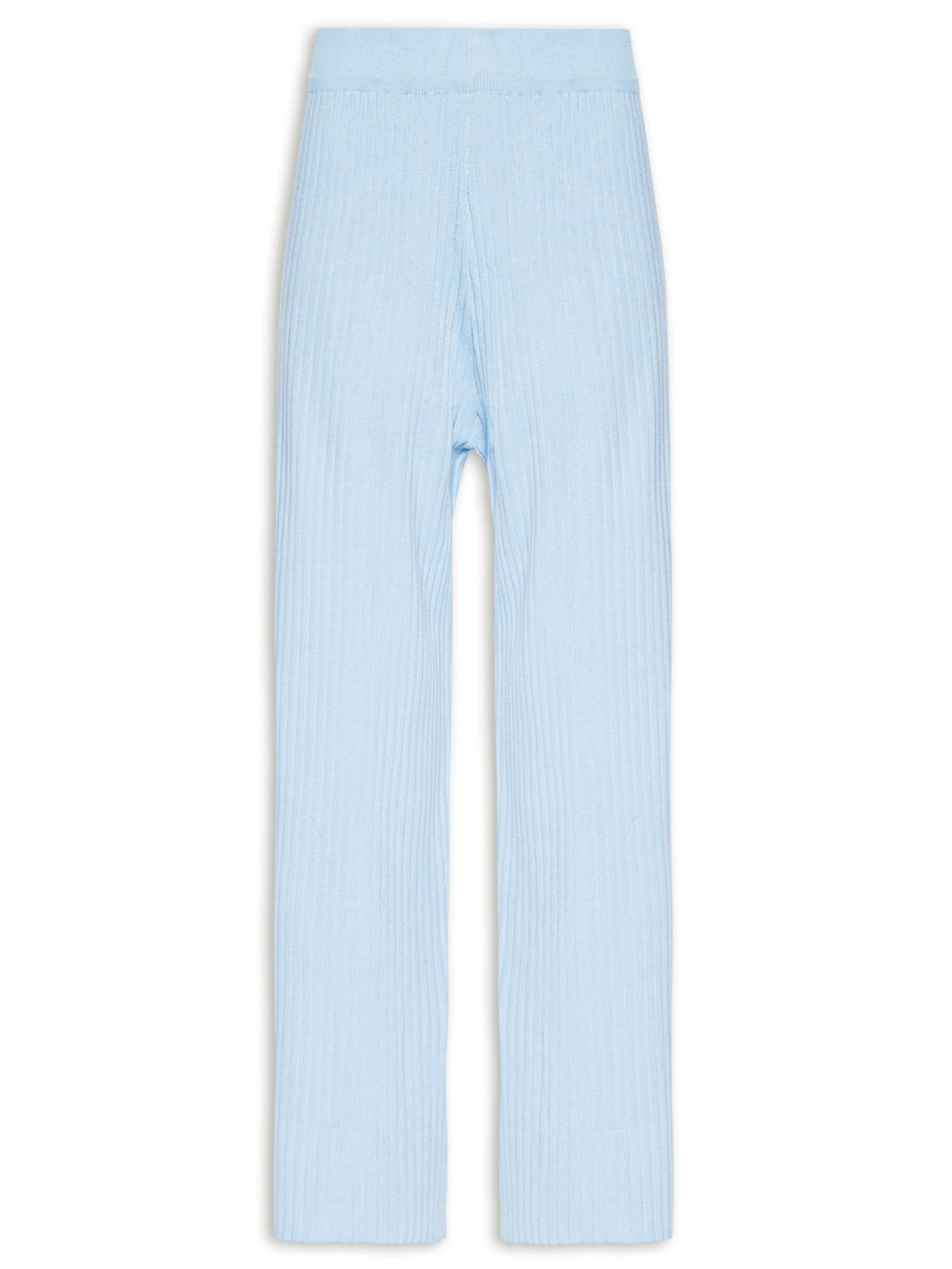 Calça Feminina Tricot Canelada Azul Basiq