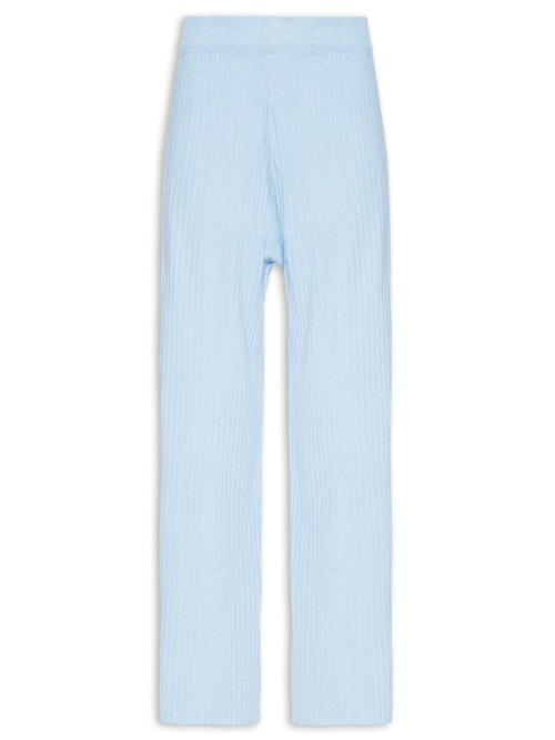 Calça Feminina Tricot Canelada - Azul