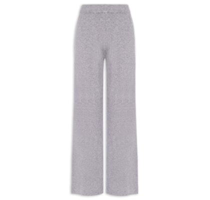 Calça Feminina Tricot Canelada - Cinza