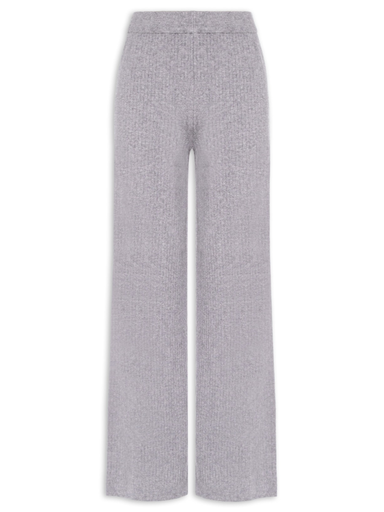 Calça Feminina Tricot Canelada - Cinza