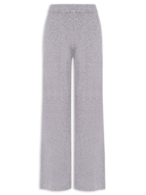Calça Feminina Tricot Canelada - Cinza