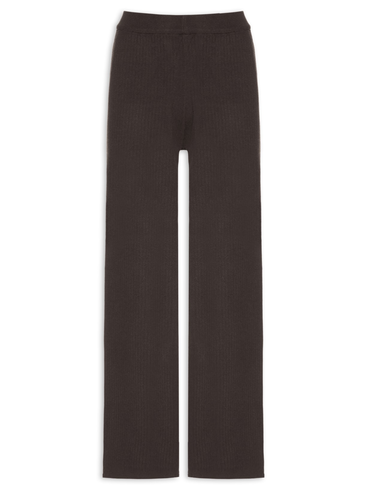 Calça Feminina Tricot Canelada - Marrom