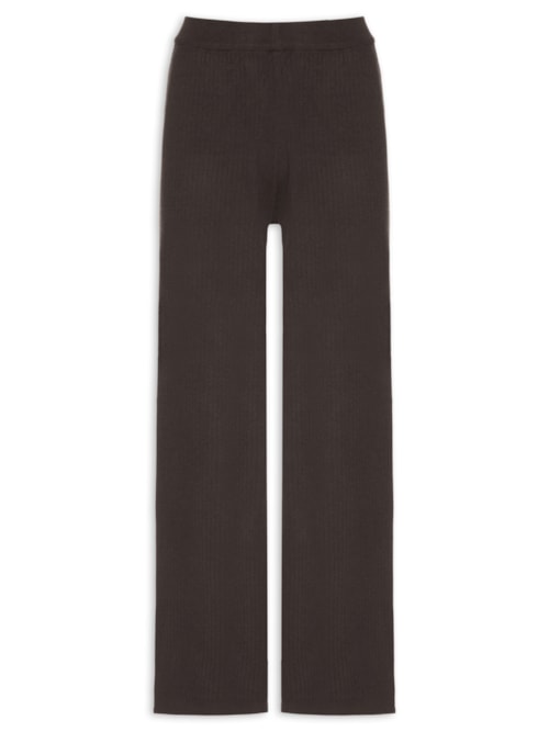 Calça Feminina Tricot Canelada - Marrom