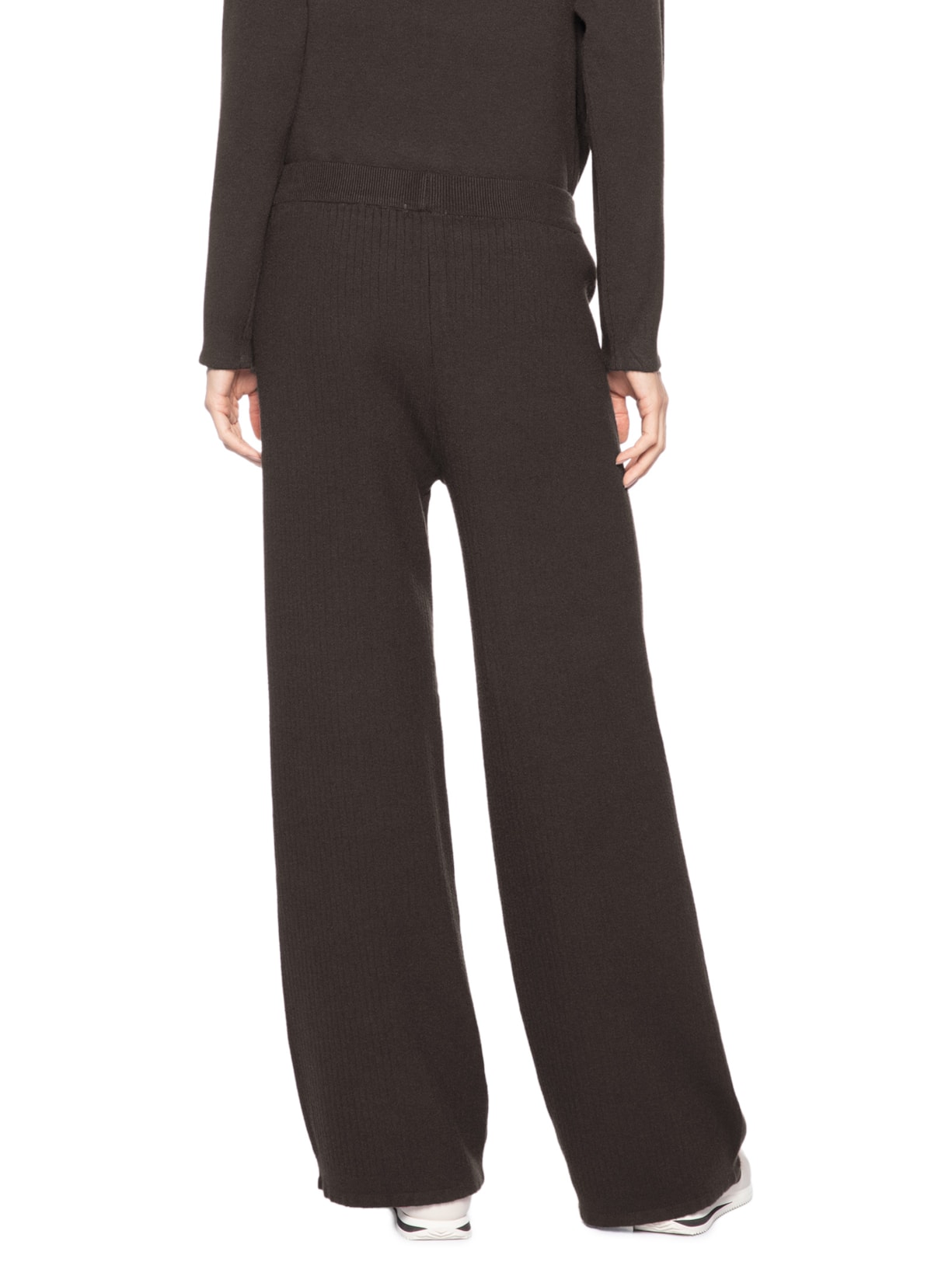 Calça Feminina Tricot Canelada Marrom Basiq