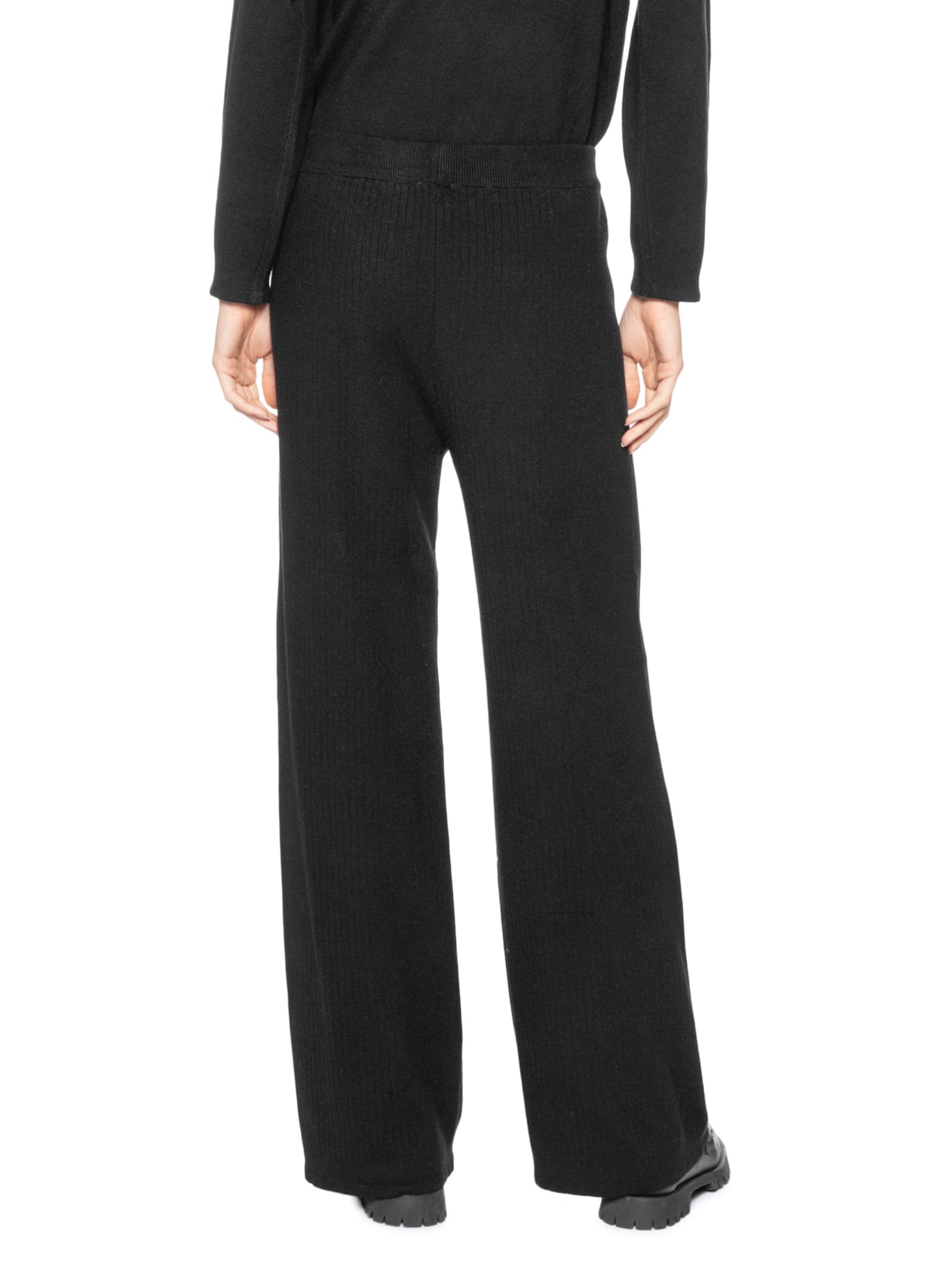 Calça Feminina Tricot Canelada Preto Basiq