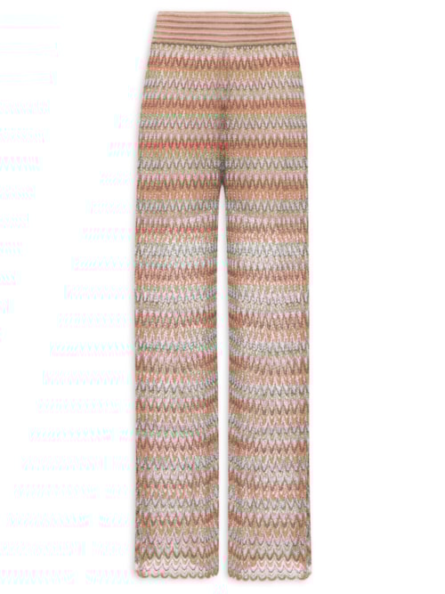 Calça Feminina Tricot Chevron Rayon E Lurex - Azul