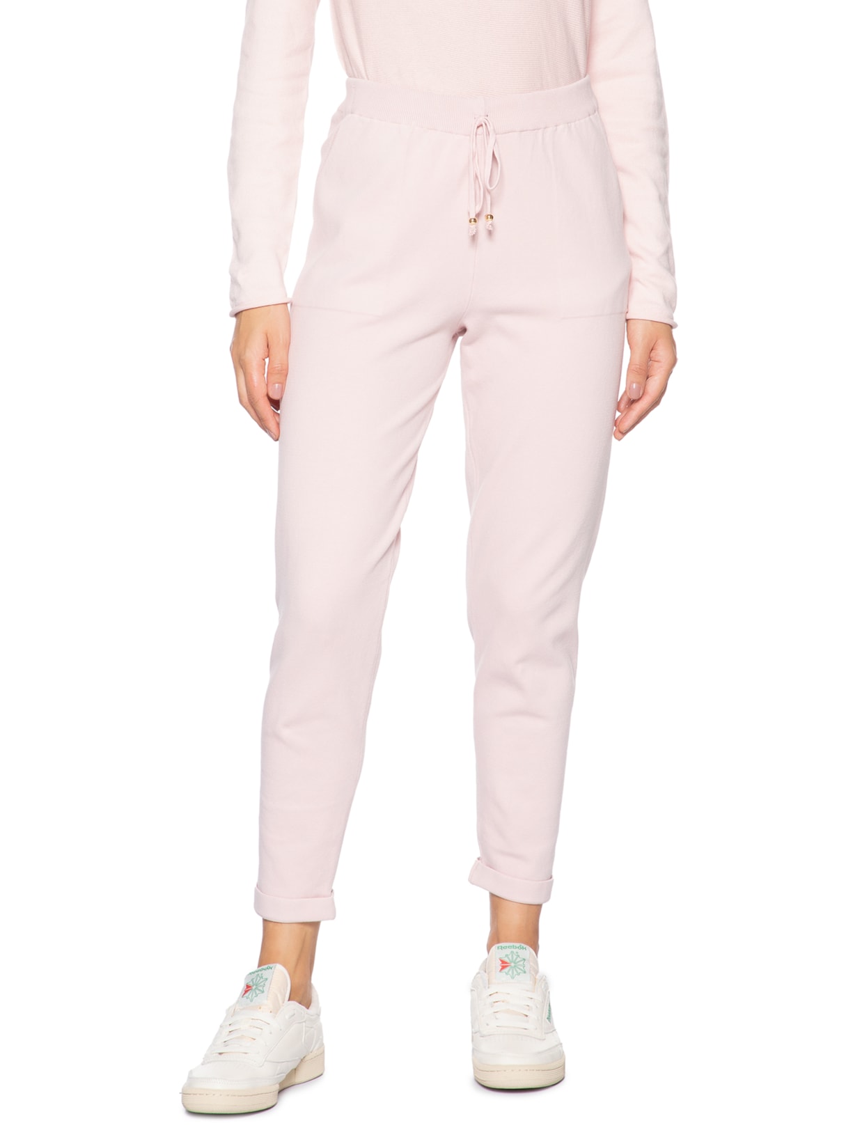 Calça Feminina Tricot Com Barra Italiana Rosa Anselmi