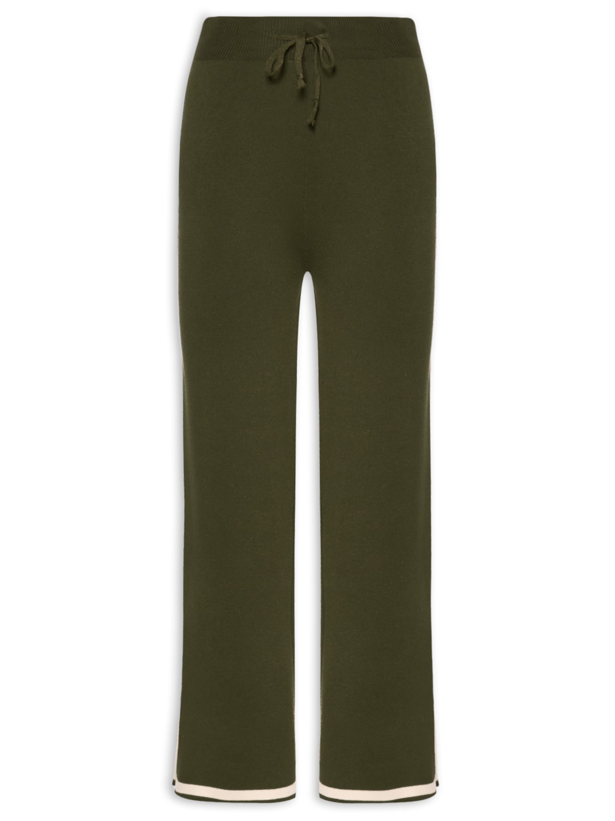 Calça Feminina Tricot Detalhe Bicolor - Verde