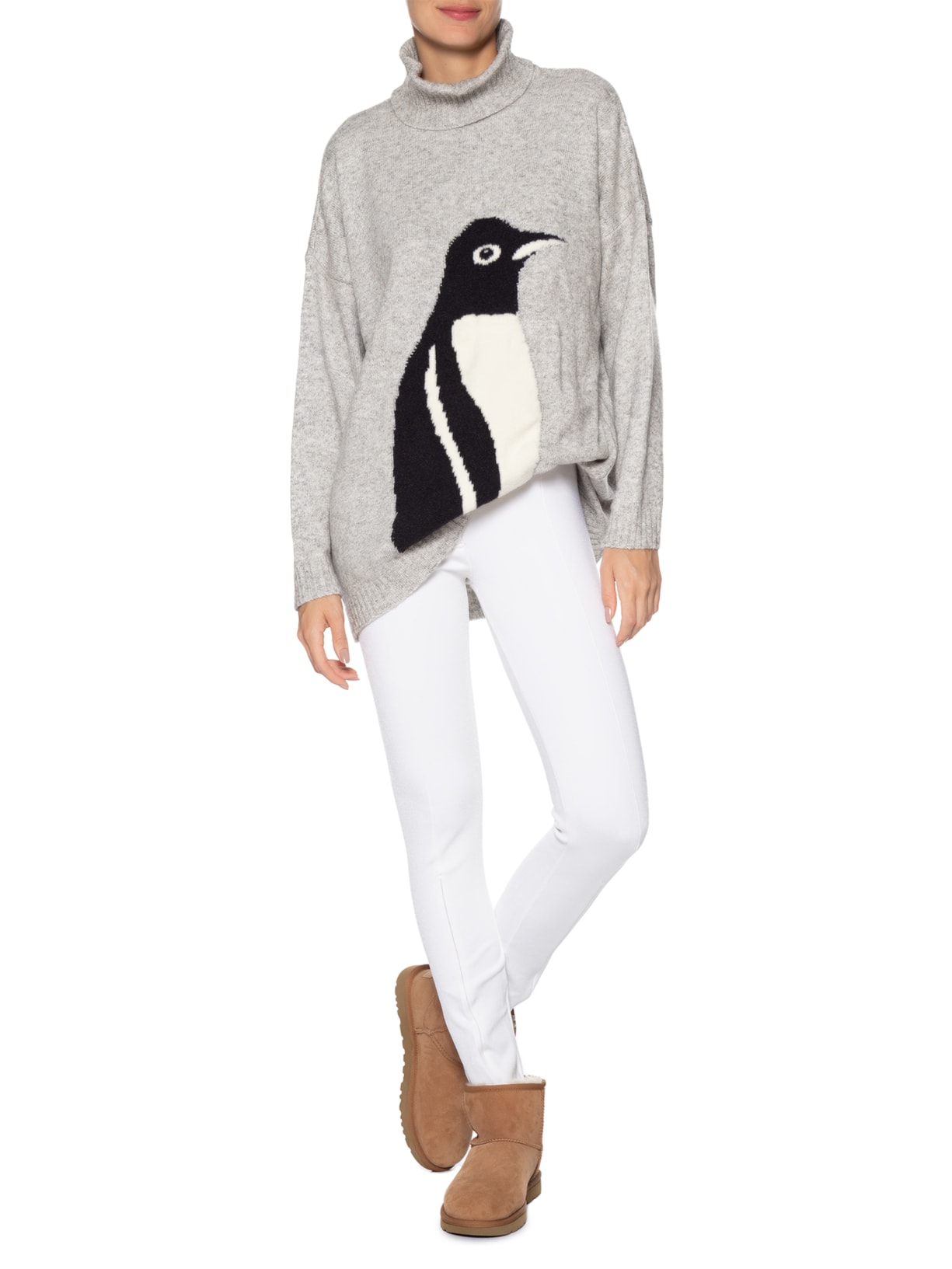 Calça Feminina Tricot Ligro Branco Andrea Bogosian