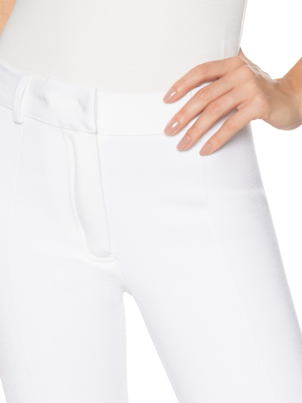 Calça Feminina Tricot Ligro Branco Andrea Bogosian
