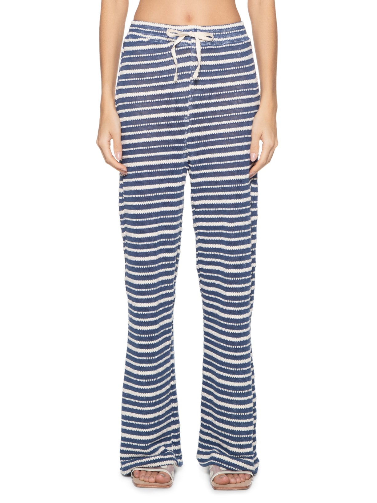 Calça Feminina Tricot Listrado Lilly Azul August Swim