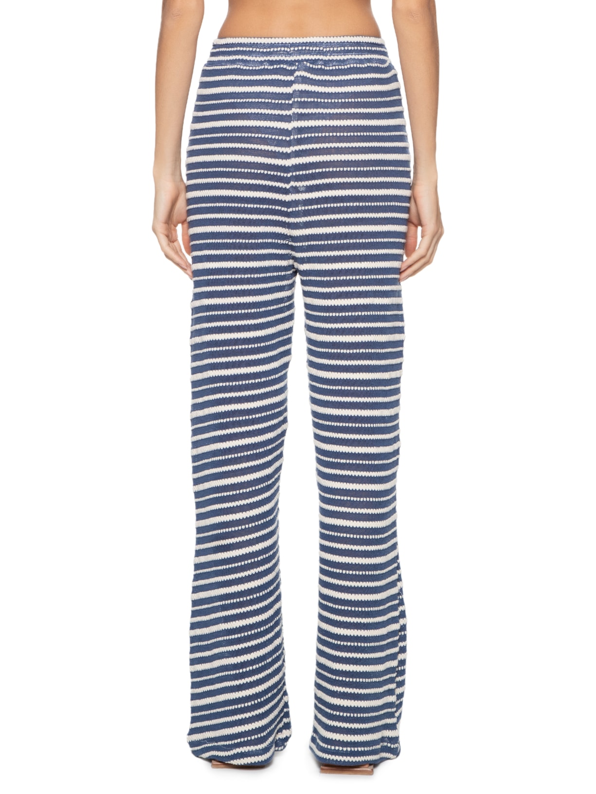 Calça Feminina Tricot Listrado Lilly Azul August Swim