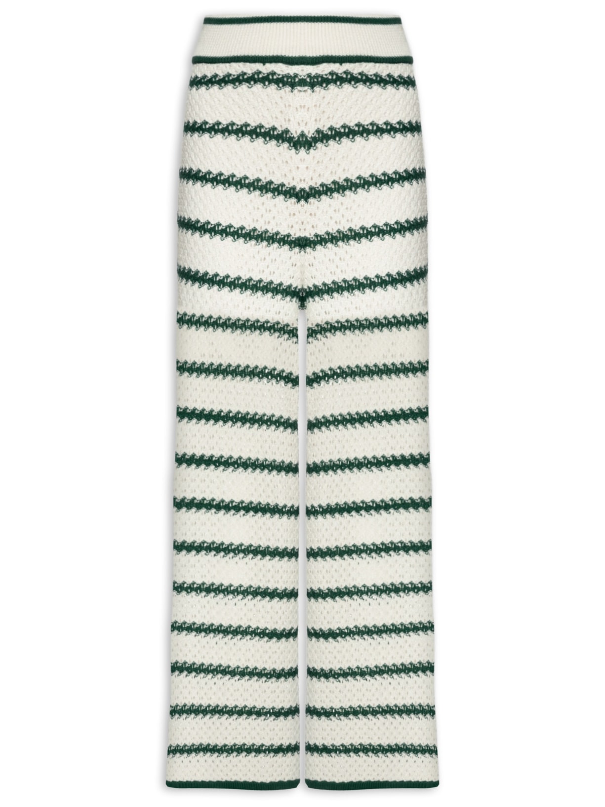 Calça Feminina Tricot Listras Verde Dress To
