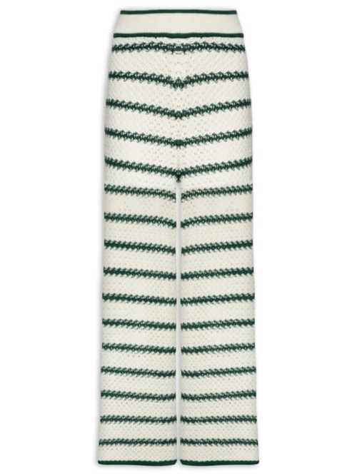 Calça Feminina Tricot Listras - Verde