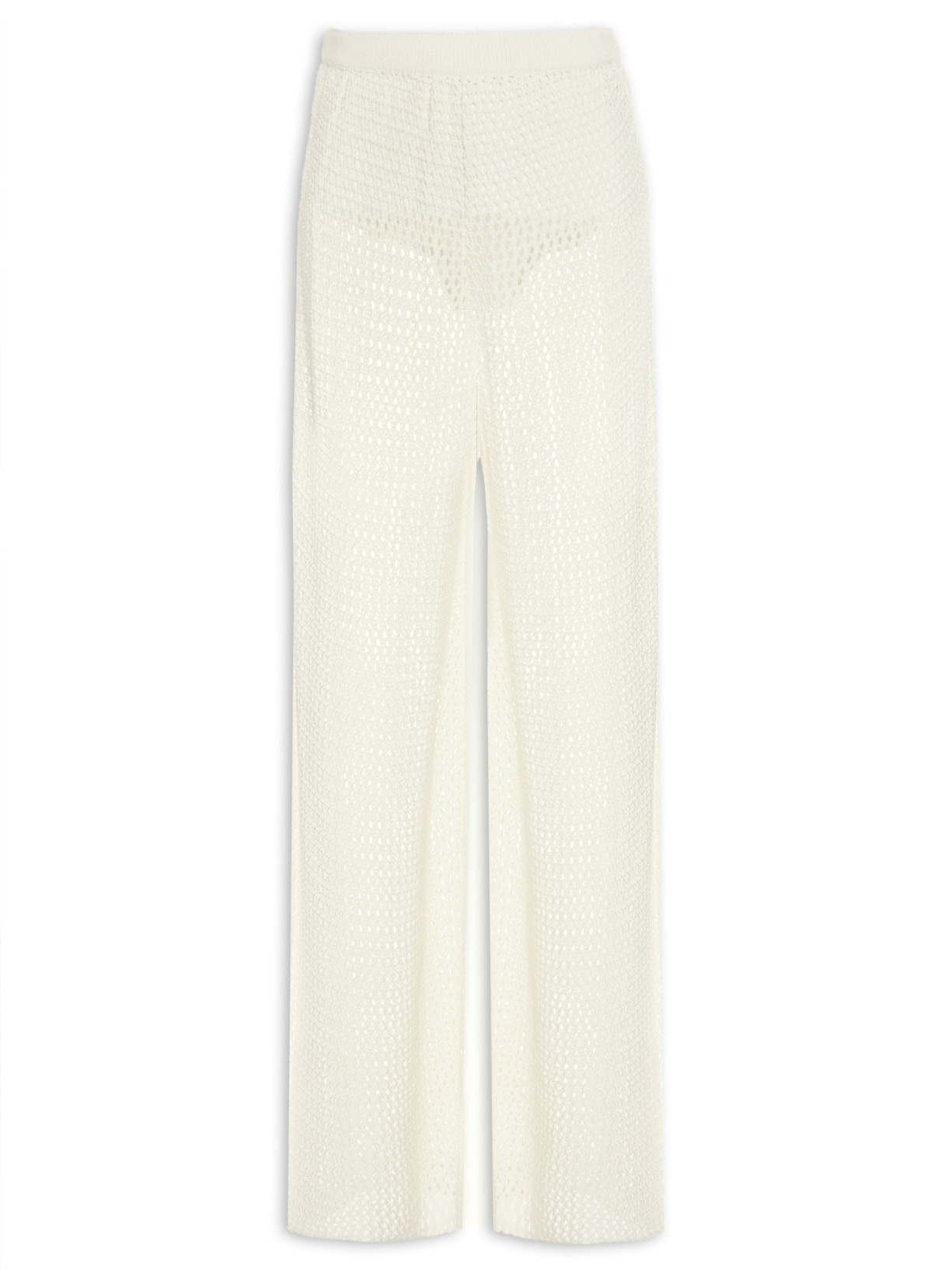 Calça Feminina Tricot Mesh - Off White