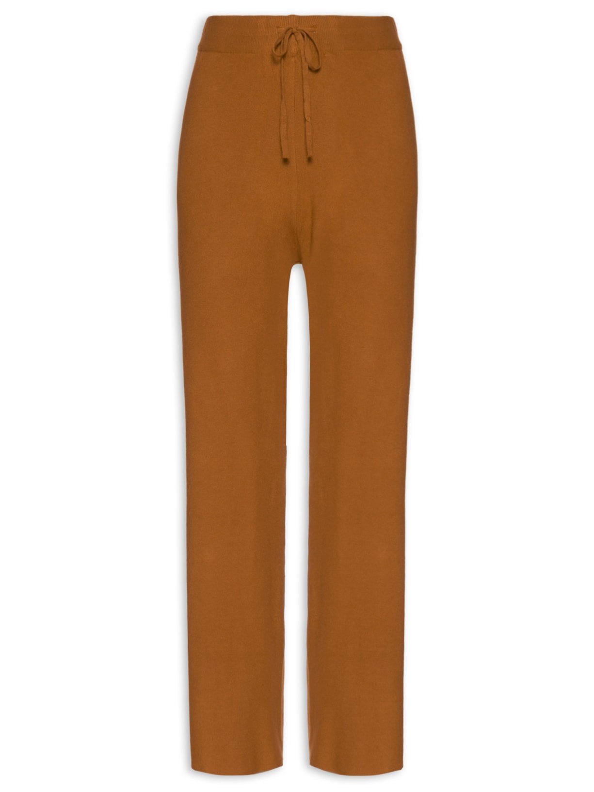 Calça Feminina Tricot Pantalona - Marrom