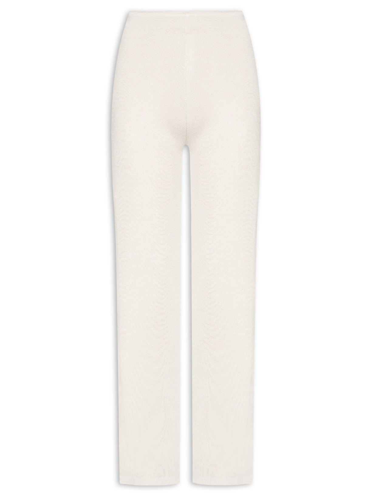 Calça Feminina Tricot Pantalona Off White Basiq