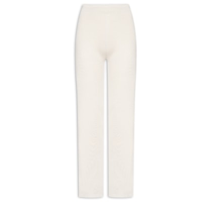 Calça Feminina Tricot Pantalona - Off White